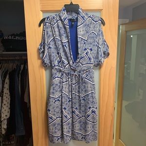 Blue Cold-Shoulder Dress